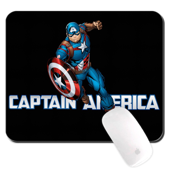 Mousepad Ert Group, colectia Captain America, 19x23cm, negru, set 1 bucata