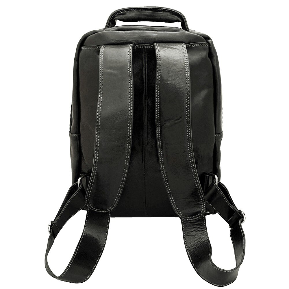 Rucsac pentru laptop din piele naturala vachetta, Util Land Fashion, negru, RL4055