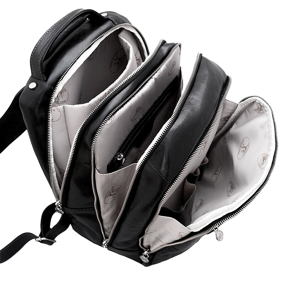 Rucsac pentru laptop din piele naturala vachetta, Util Land Fashion, negru, RL4055
