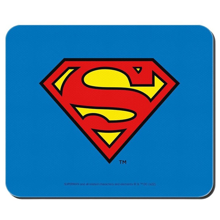 Mousepad Ert Group, colectia Superman, 19x23cm, albastru, antialunecare