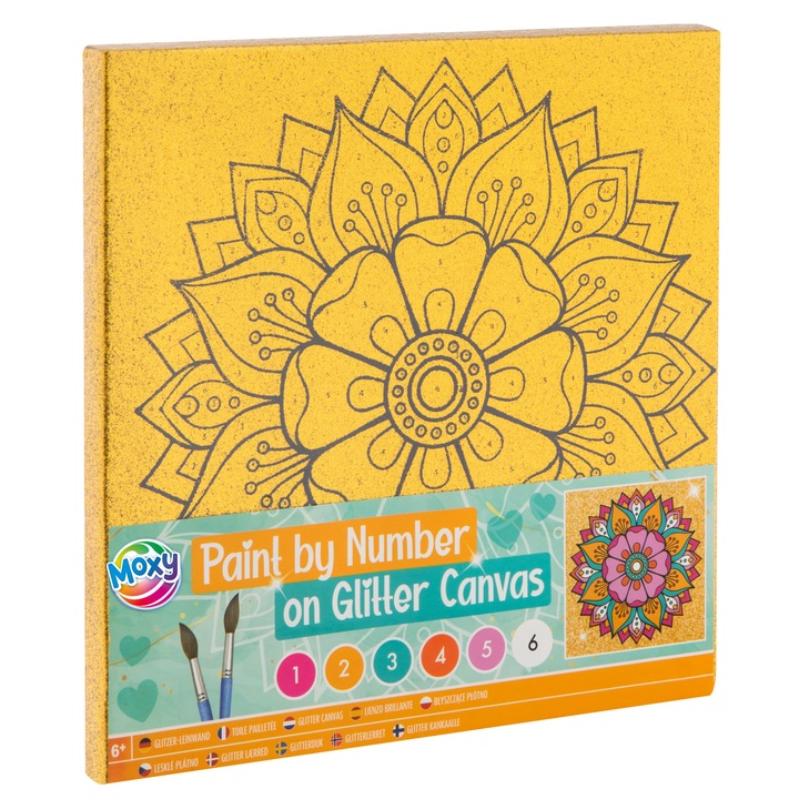 Комплект за Рисуване Върху Бляскаво Платно, DiamantArt, Мандала 25x25 см