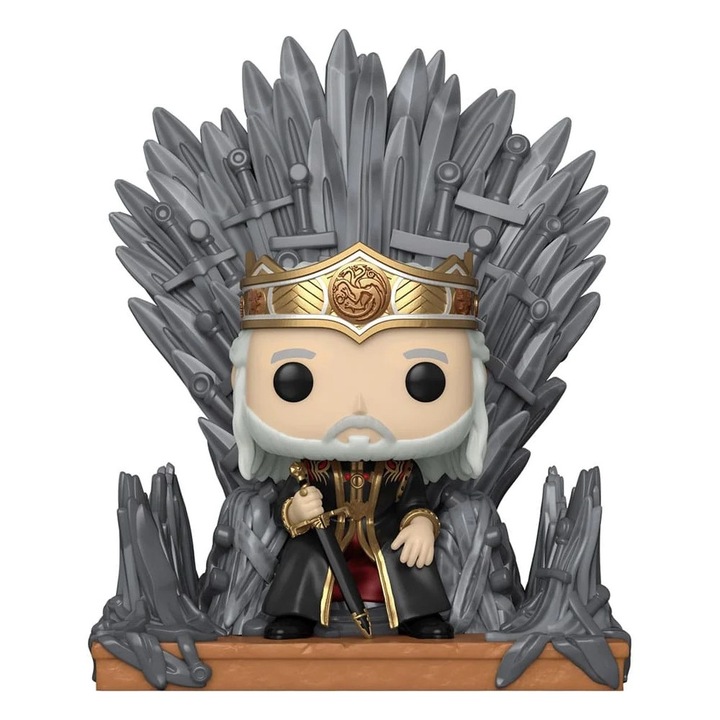 Figura - Pop! Deluxe - House of the Dragon - Viserys on Throne, szürke, 9 cm