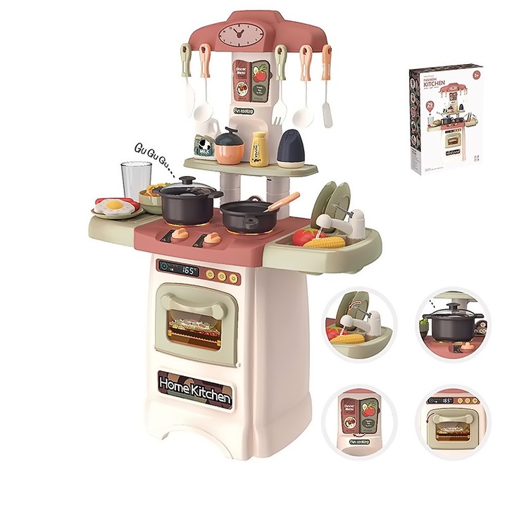 Konyha EmonaMall W5353, Mosogatóval és gőzzel, 63cm, Barna