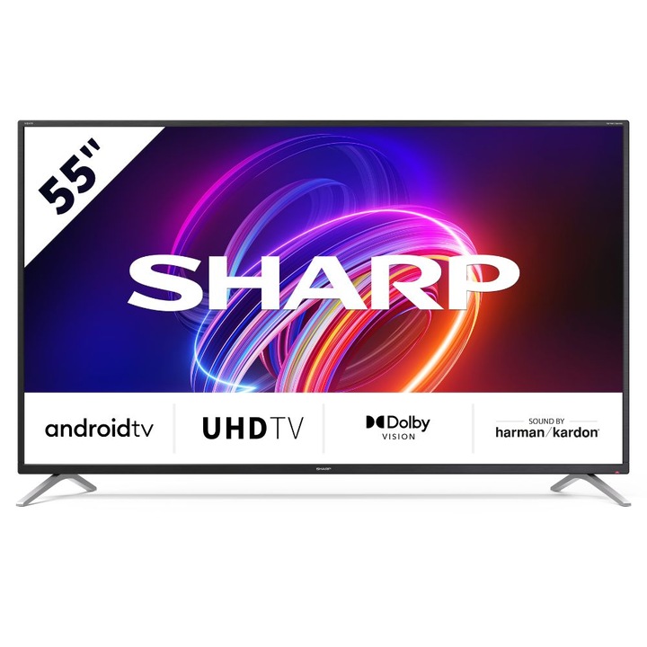 Televizor, Sharp, LC-55EL2EA, 55”, 4K, Ultra HD, Android TV, Negru