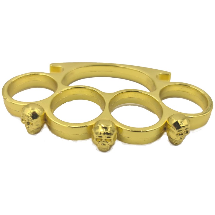 Pumnal Autoaparare, Knuckle 3 глави прост, златен, Dalimag