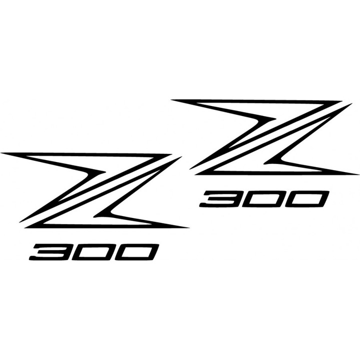 Sticker x2, Kawasaki Z300, Negru, 20cm