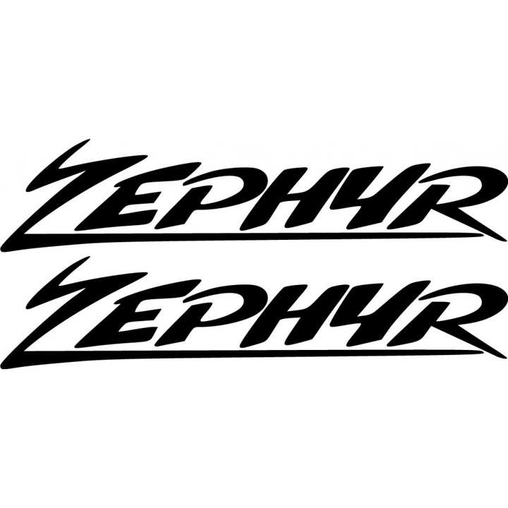 Sticker x2, Kawasaki Zephyr, Negru, 20cm