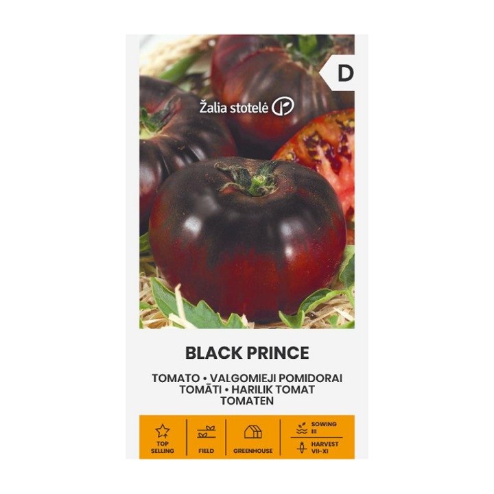 Seminte, Tomate Black Prince, Žalia Stotelė, Plic, 0, 2 grame