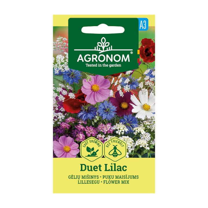 Seminte, Amestec de flori Duet Lilac, Agronom, plic, 1 gr
