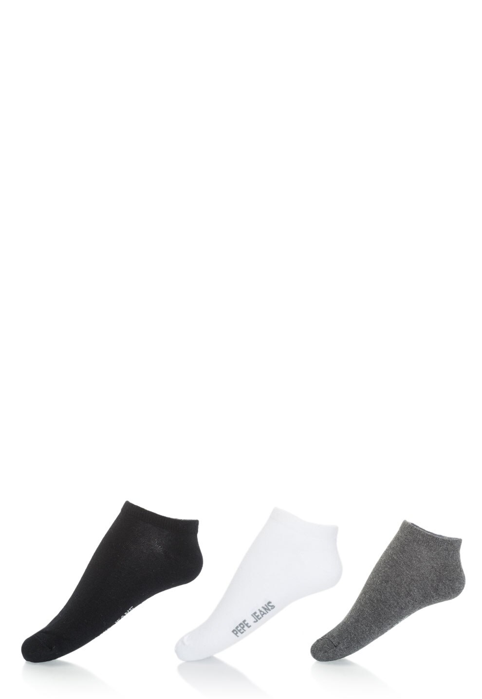 Pepe Jeans London, Set sosete scurte Brett - 3 perechi, Negru/Gri/Alb, 43-46