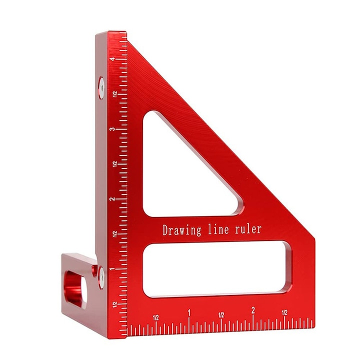 Vinclu de masurare 3D, 45/90 grade, Aluminiu, Rosu