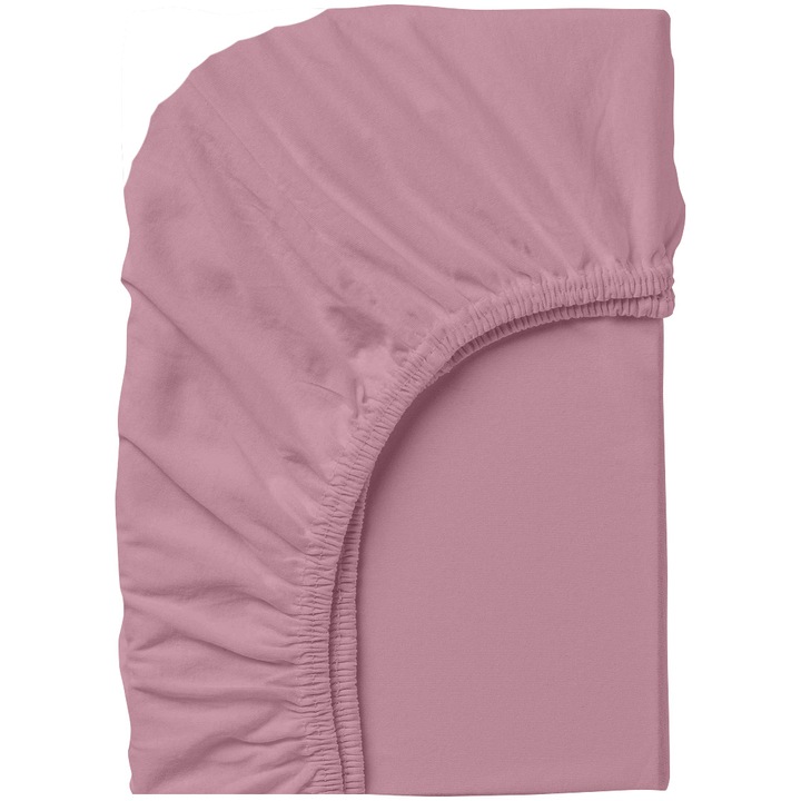 Чаршаф с ластик Dilios, 90x200x25 см, 100% памук ранфорс, 144TC, Розов