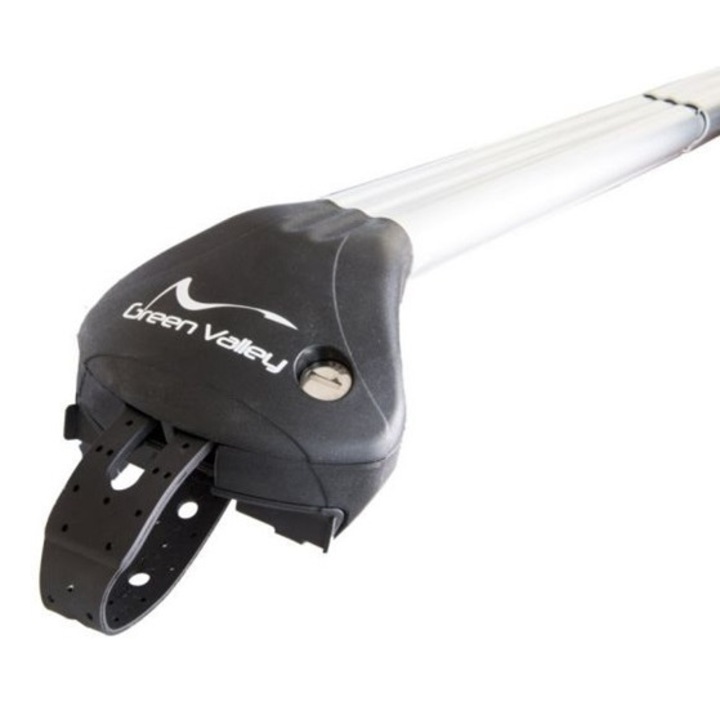 2 db Green Valley autós keresztrúd készlet, teleszkópos, hossza 80-130 cm, maximális súlya 100 kg, 4 zár, alumínium