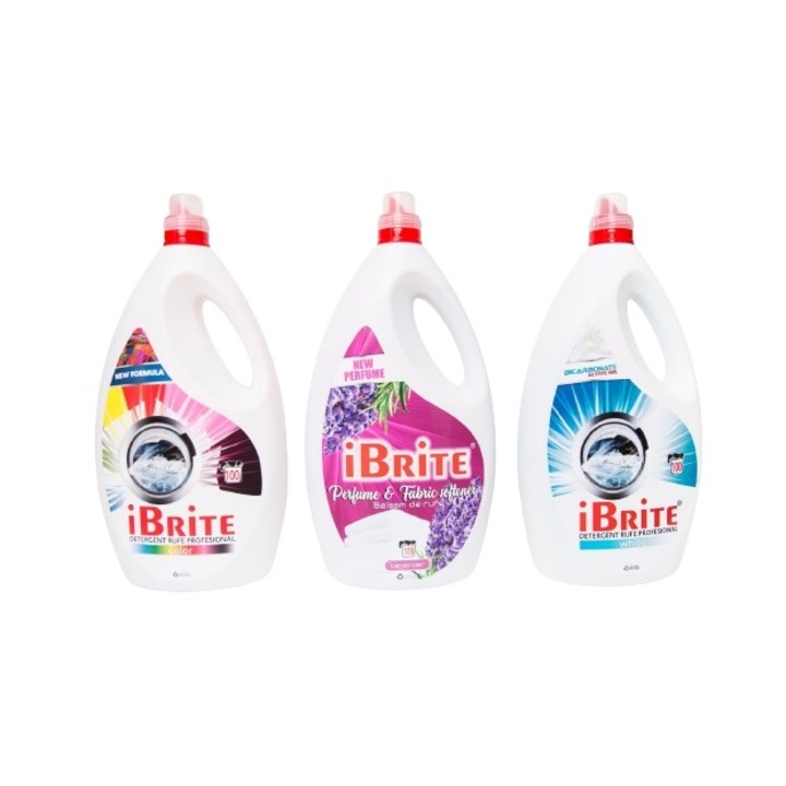 Set Detergent rufe colorate, Detergent bicarbonat formula si Balsam rufe, 200 spalari, 3 x 5 L