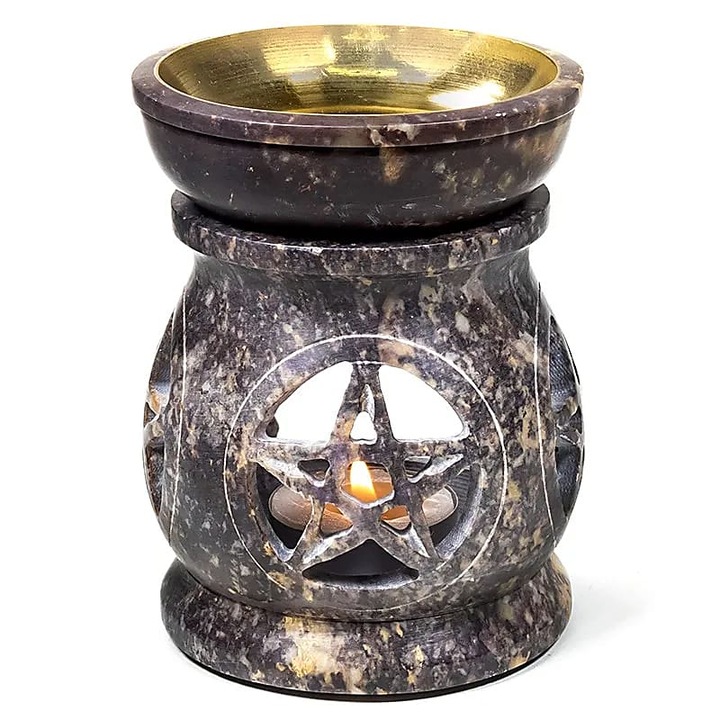 Aromadiffúzor, Pentacle szappankő olajégő, 11x9 cm