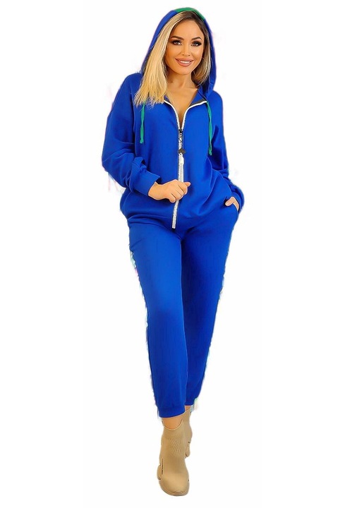 Trening dama, WildFashion, Viscoza, Albastru/Verde, Verde/Albastru