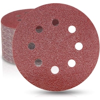 Set 50 discuri slefuire, SACONELL, 5 Inch granulatie 40 disc abraziv, 8 Gauri, Maro