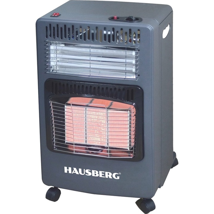 Soba pe gaz GPL/Butan/Propan si Electric Hausberg HB-1022NG, electric 400/800/1200W, Trei setari de putere: 1.6kW / 2.8kW / 4.2kW