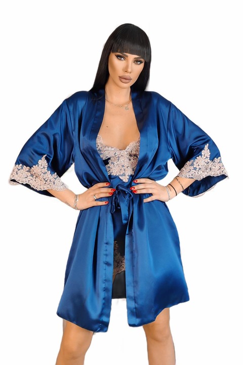 Női fehérnemű szett, WildFashion, poliészter, 4593, Tengerészkék, L