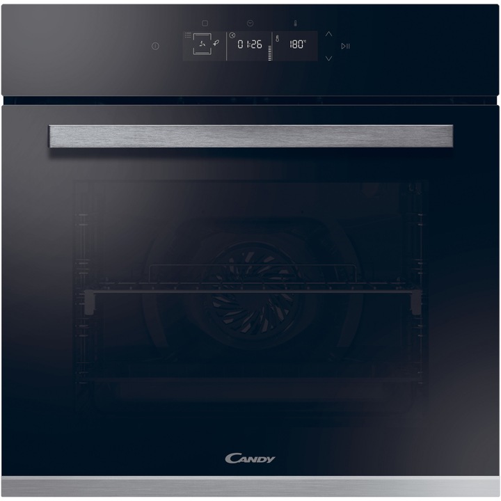 Фурна за вграждане Candy FCT858 XRWF, 70 л, Електрическа, Каталитично самопочистване, WiFi/ hOn приложение, Soft close, Пълно сензорно управление на дисплея, Клас A+, Черен