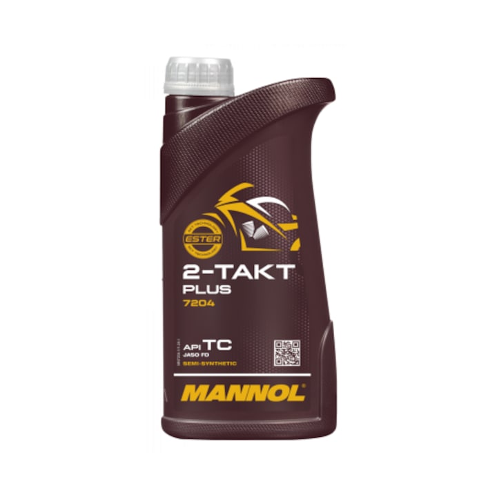 Ulei Motor MANNOL 2-Takt Plus - 1 Litru, Sintetic (Motoare 2T High-Performance, JASO FD)