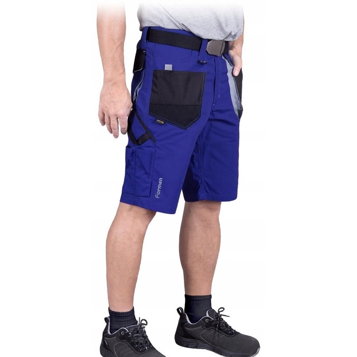 Pantaloni scurti de lucru, LEBER HOLLMAN, Poliester/Bumbac, Albastru/Negru, XL