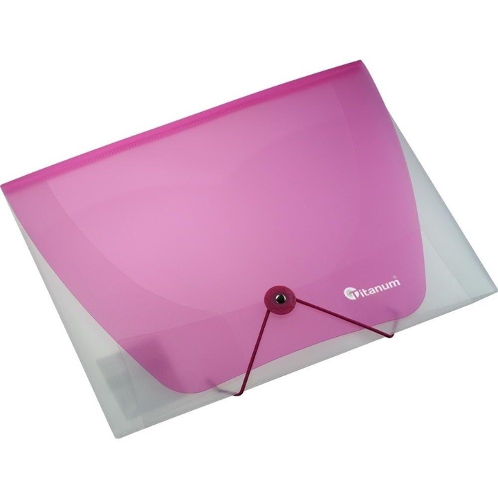 Dosar A4, Titanum, Polipropilena, Transparent/Roz