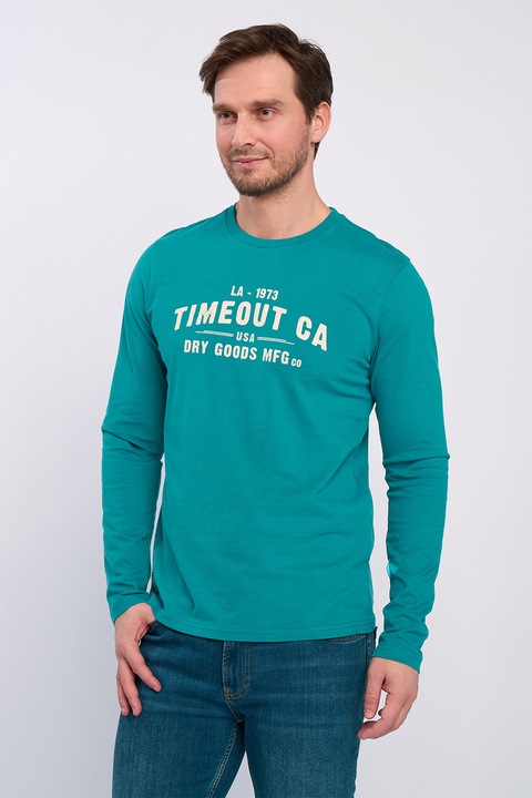 Timeout, Bluza cu imprimeu logo, Verde persan