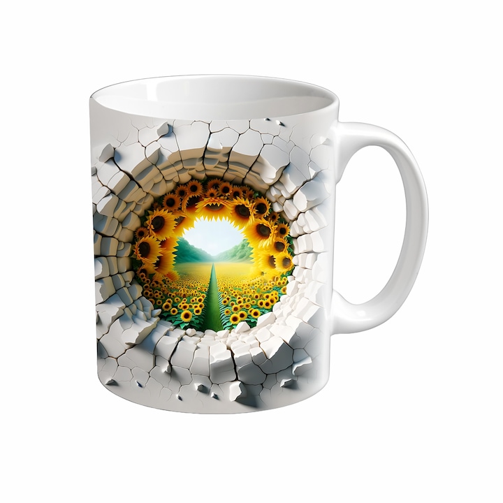 Cana Seasons, Inedit Print, CP89V4, Ceramica, Alb, 330 ml