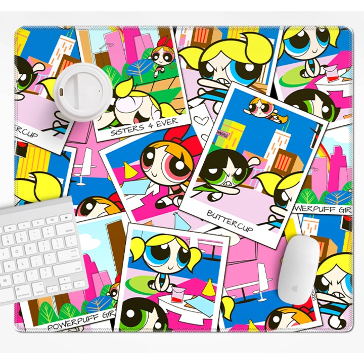 Mousepad, Ert Group, Model- The Powerpuff Girls 019, 50x45cm, Multicolor