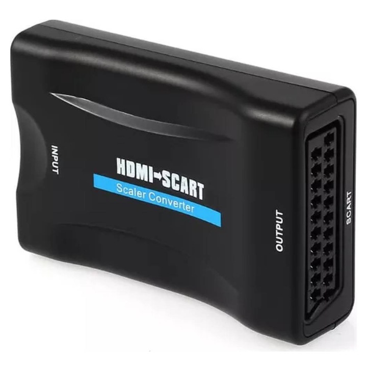 Convertor semnal video, HDMI la SCART, Full HD, 1080p, negru