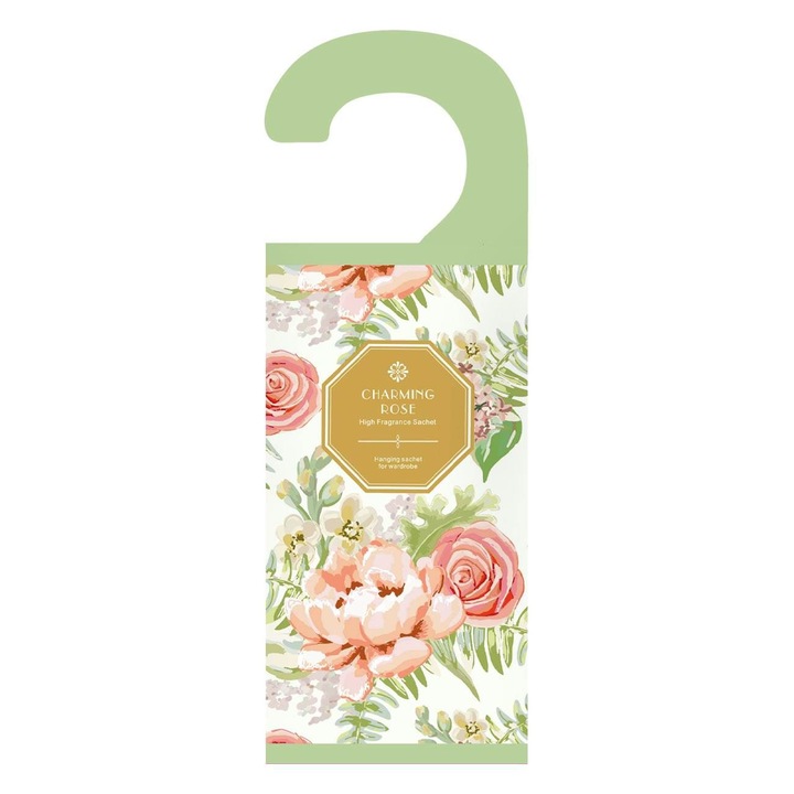 Shopiens® Closet légfrissítő, bájos rózsaillat, 9 x 8 cm