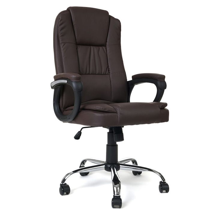 Vigo vezetői szék, Procart, ergonomikus, forgatható, maximum 120 kg, állítható magasság, öko-bőr, barna