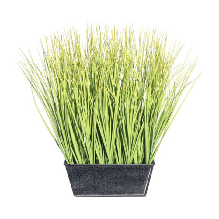 Planta Artificiala Iarba In Ghiveci Zinc H 30 Cm Verde