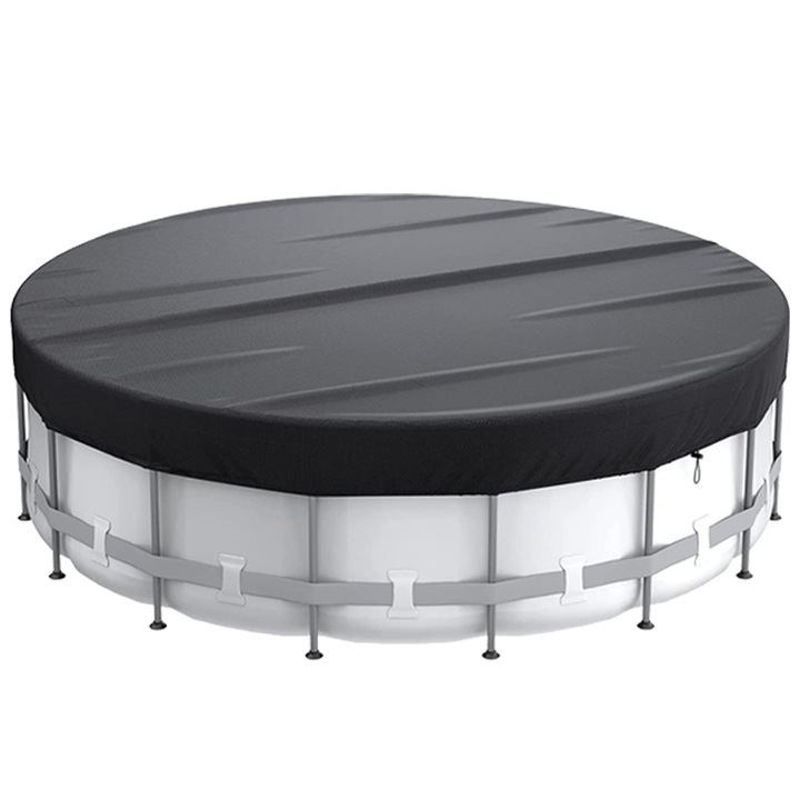 Medenceburkolat, QttvbTna, szintetikus, hordozható, vízálló, 370 x 20 cm, fekete