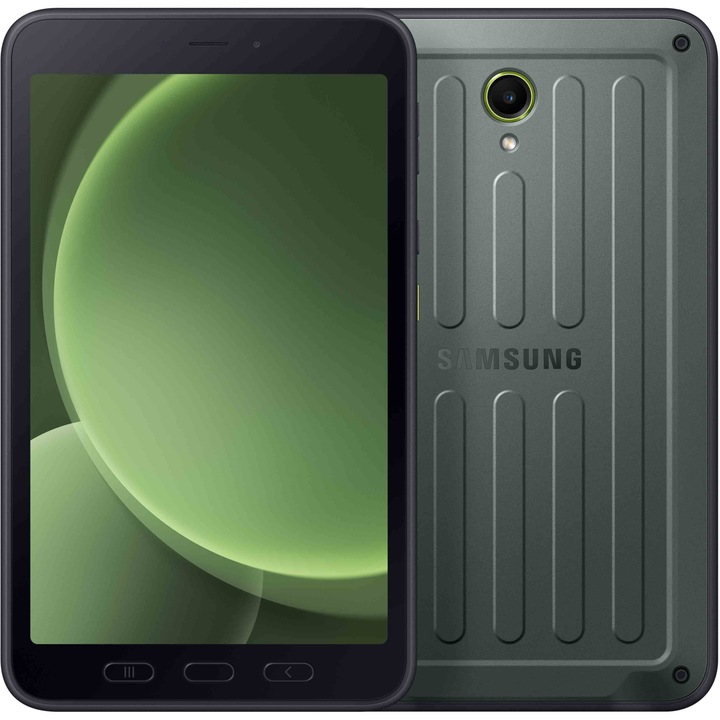 Таблет Samsung Galaxy Tab Active5, Green Enterprise Edition, Cellular с процесор 2x Cortex-A78 (2.4 GHz) + 6x Cortex-A55 (2.0 GHz), 6 GB, 128 GB, Android 14, Тъмнозелен