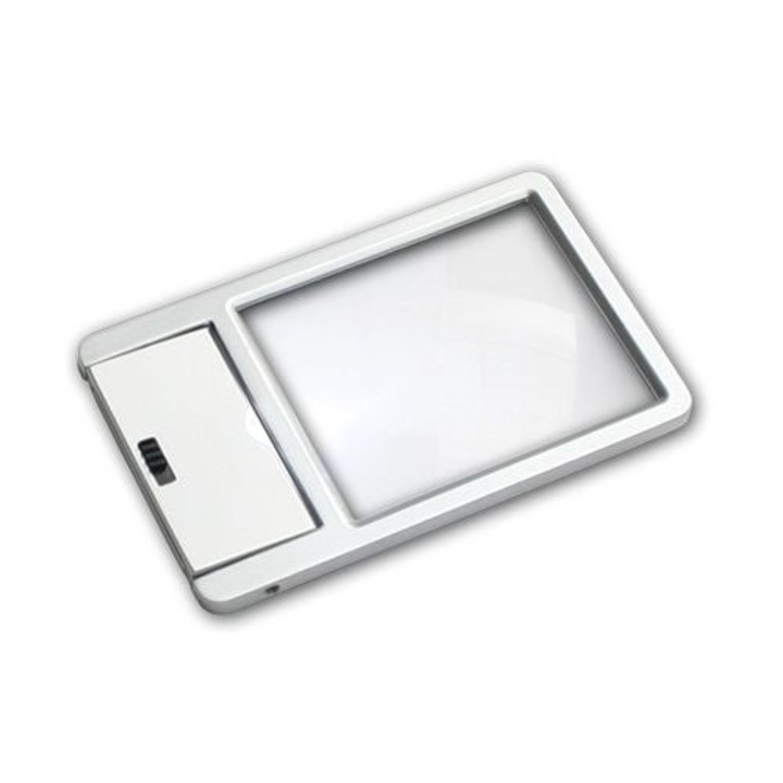 Лупа с 2,5x увеличение Safe Albums, обектив 51 x 43 mm, метална рамка, LED светлина