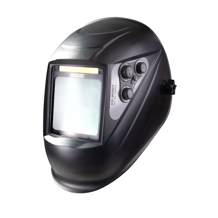 Заваръчен фотосоларен шлем Raider RD-WH07, DIN 9-13, Gr 100x98, Черен