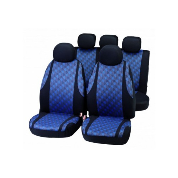 Set Huse Scaun Universale "JAQUARD" Negru/Albastru Bottari