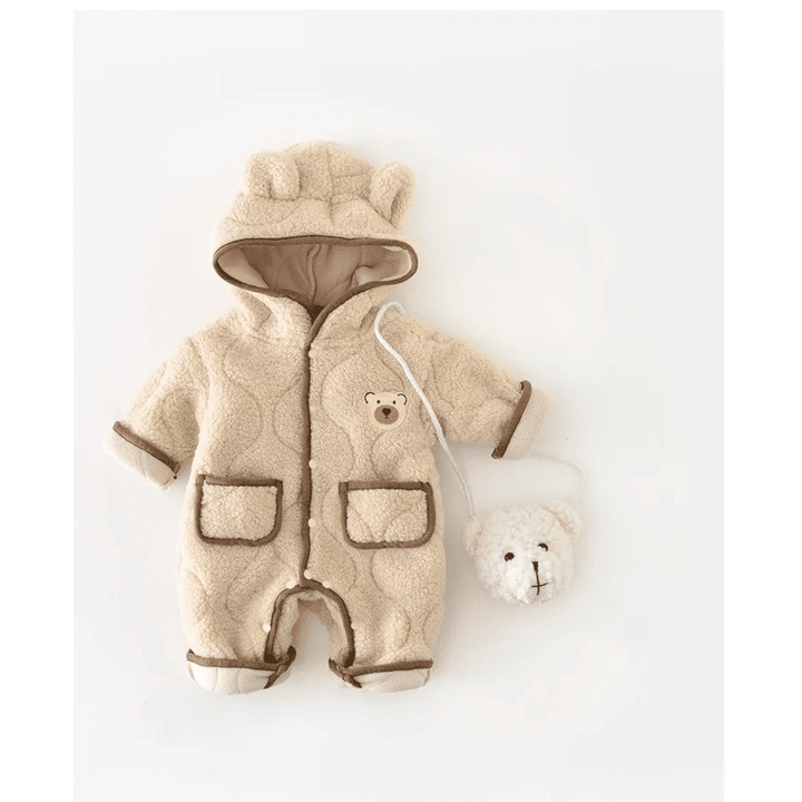 Salopeta Pufoasa Bej Fetite Sabrina, Bej