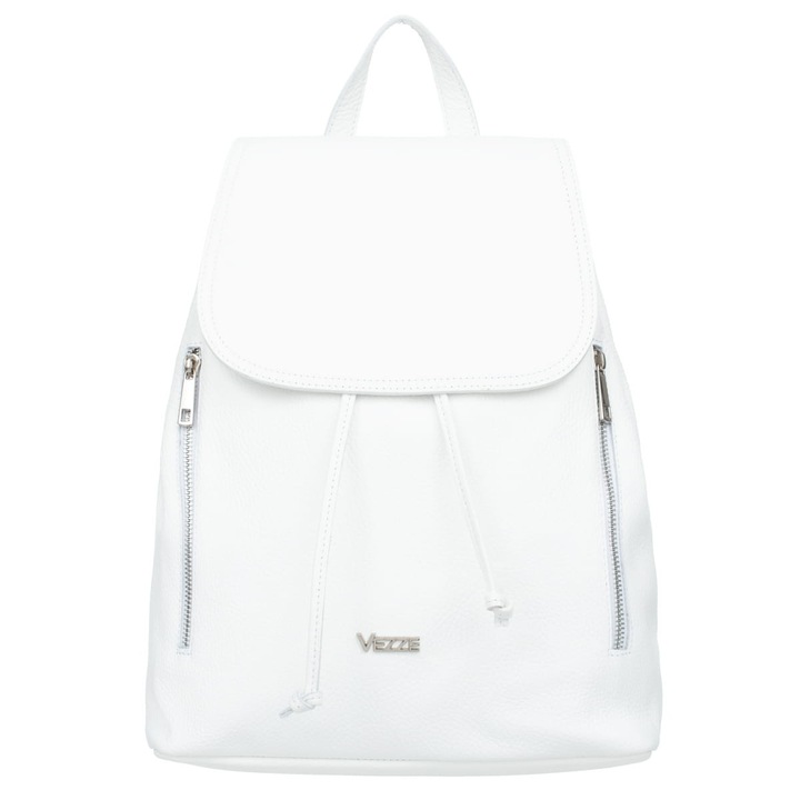 Női hátizsák, Vezze, Bőr, Fehér
