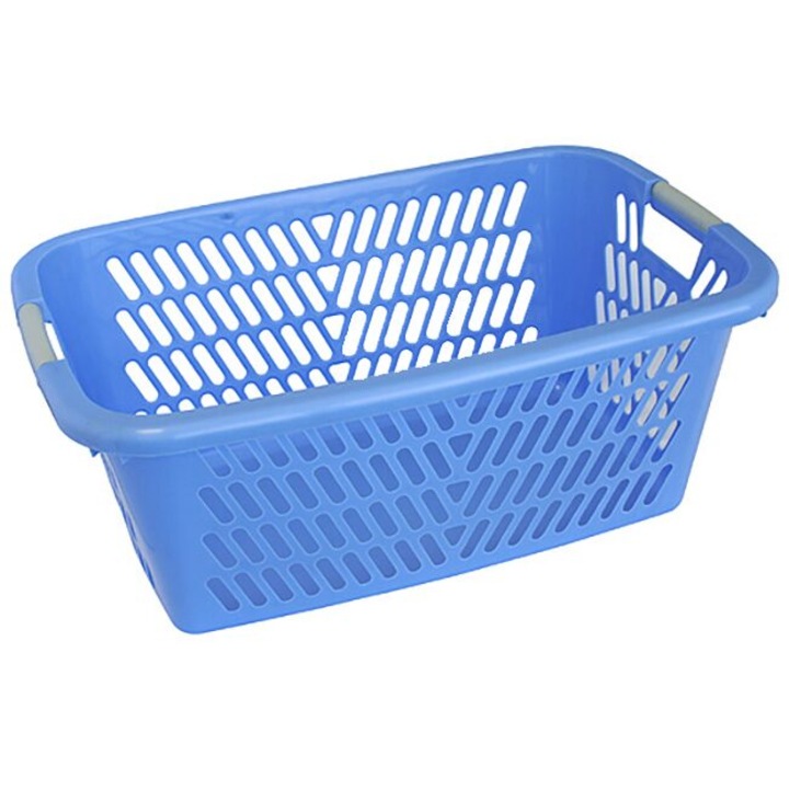 Szennyes kosár, 2 fogantyú, műanyag, kék, 61x40x23 cm, Strend Pro