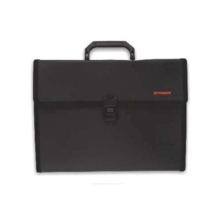 Servieta, Penmate, Cu fermoar, A4, Negru