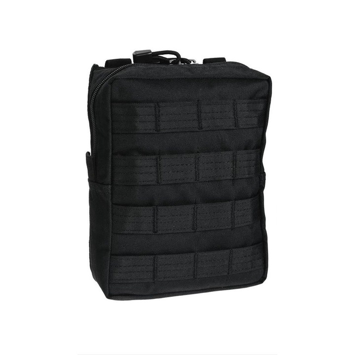 Husa tactiva Molle, Mil-tec, Cordura, 19 x 7 x 23 cm, Negru