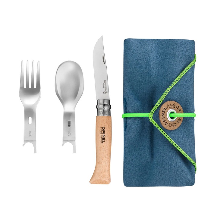 Set tacamuri Picnic Cutit Opinel Nr 08, Furculita, Lingura, Laveta 002500