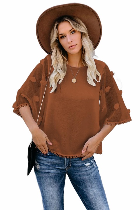 Bluza casual dama, WildFashion, Poliester, Maro, Maro