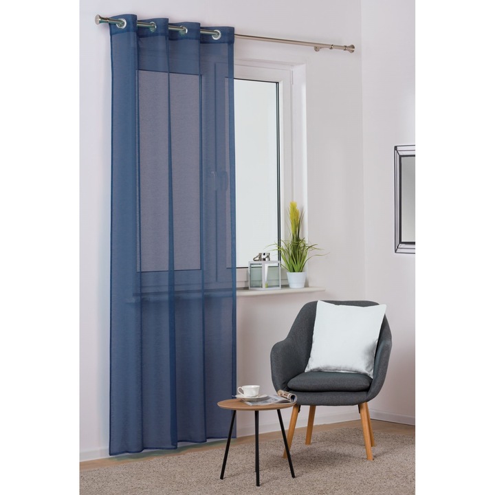 Завеса Splendid Sofia, С халки, 100% полиестер, 140 х 260 см, Син