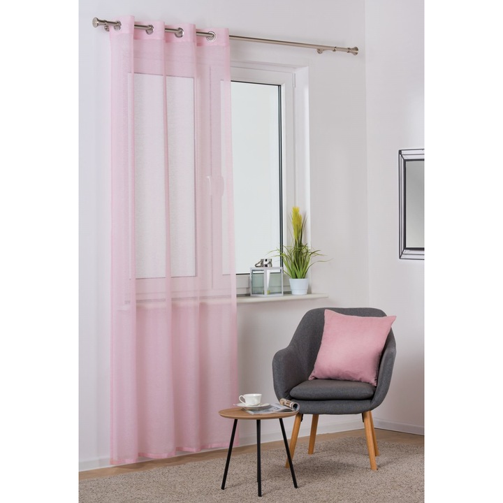 Завеса Splendid Sofia, С халки, 100% полиестер, 140 х 260 см, Розов