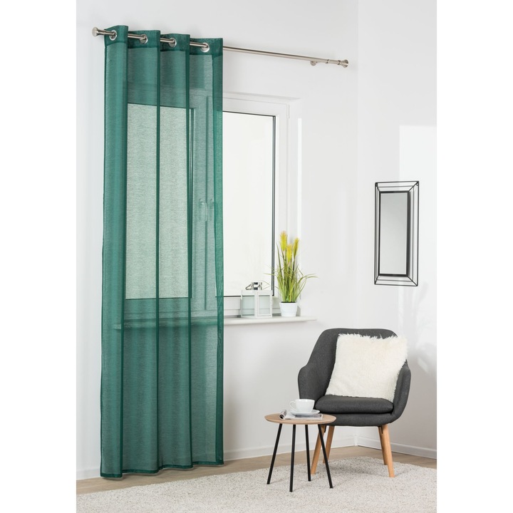 Завеса Splendid Sofia, С халки, 100% полиестер, 140 х 260 см, Зелен