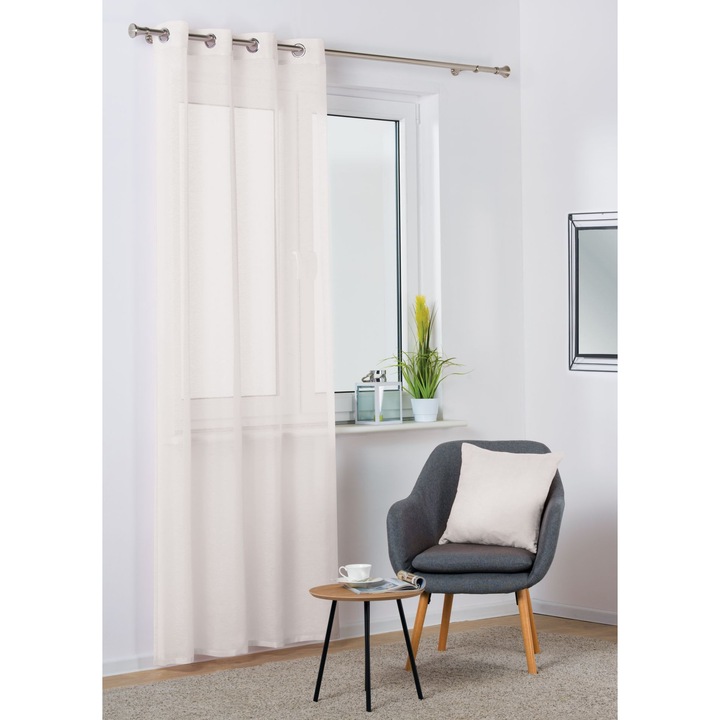 Перде Splendid Sofia, С халки, 140 х 260 см, 100% полиестер, Крем